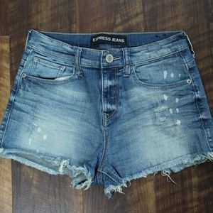 Express High-Rise Distressed Cut-Off Shorts